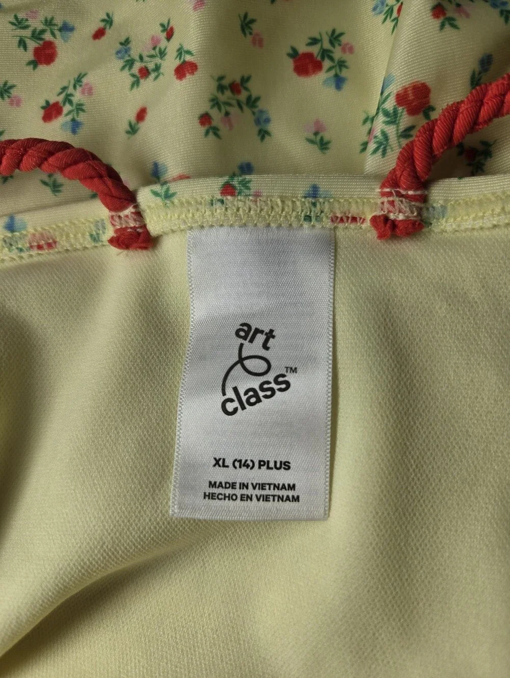 NWT Art Class Girls Yellow Floral Cutout One Piece Swimsuit Size XL 14 Plus